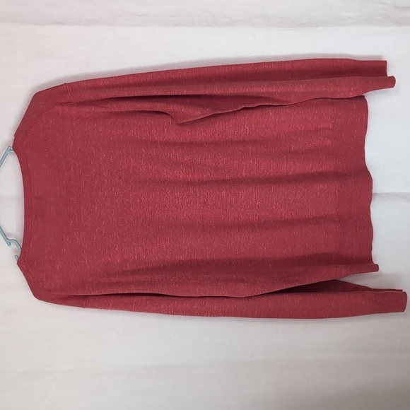 J Crew Heather Red Crewneck Linen Blend Knit Top Size Large - Picture 4 of 4